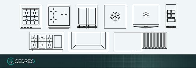 Appliance floor plan symbols