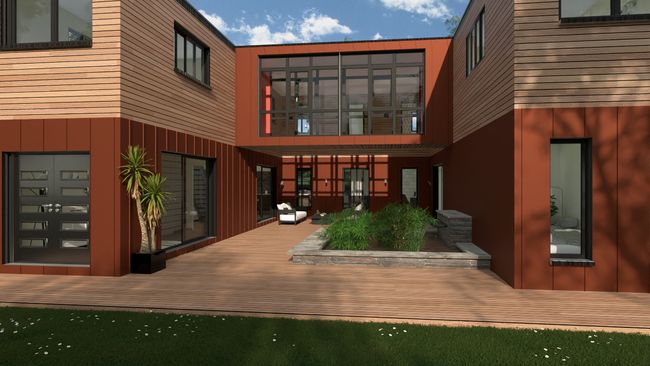 3D render of a container house