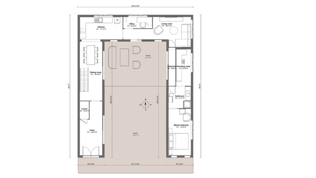 U-shape container-house layout