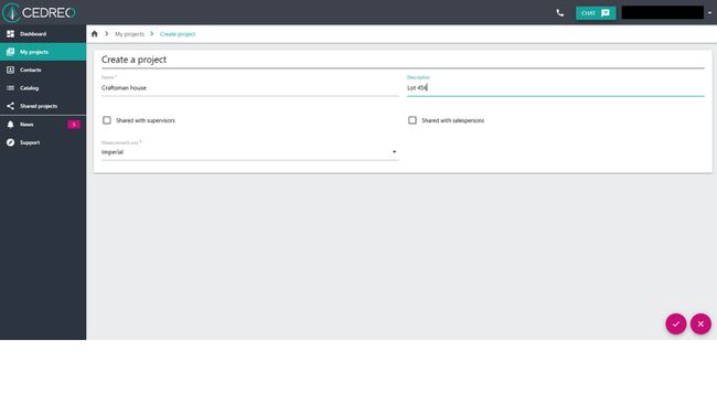 UI Cedreo Project management