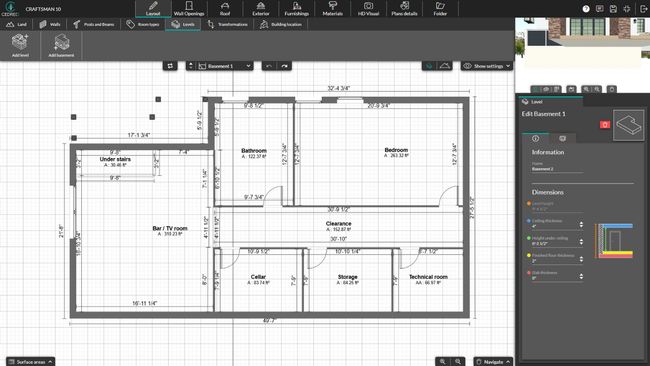 UI Cedreo add levels
