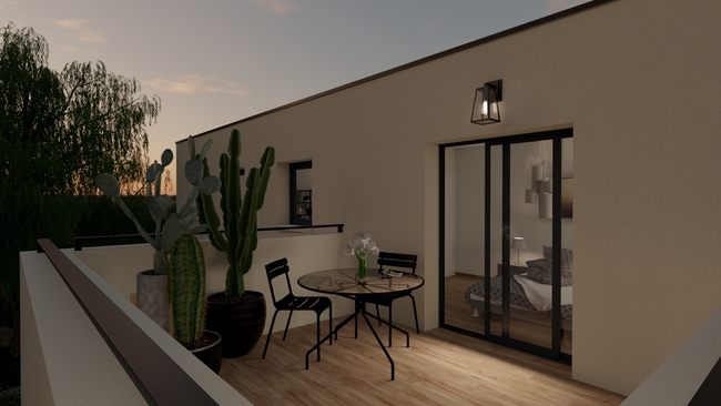 Extension toit plat accessible