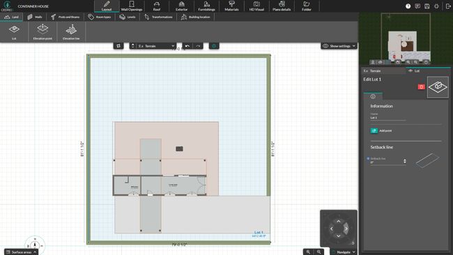 UI Cedreo site layout