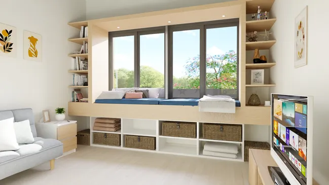 3D render of a bonus room addition by Cedreo