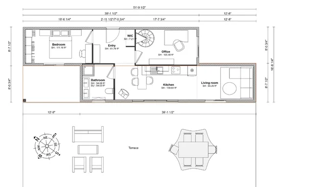Tiny House 2D floor plan designed with Cedreo