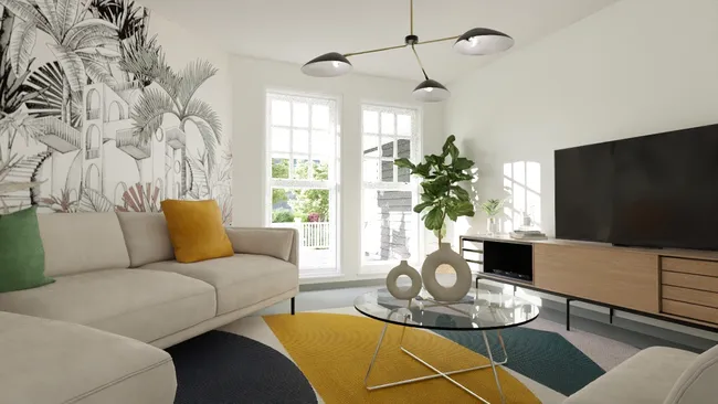 3D render of a modern livingroom designed with Cedreo