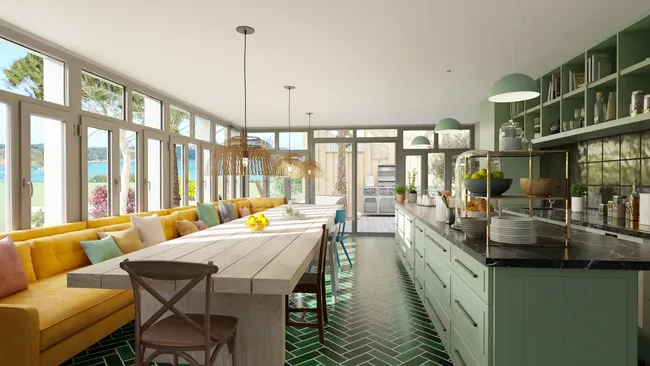 3D render of a restaurant designed with Cedreo