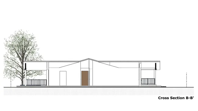 Cross section of a ranch house made with Cedreo