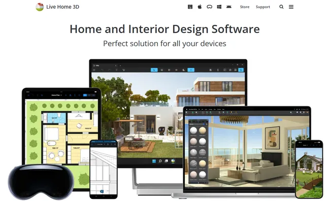 screenshot home page live home 3d