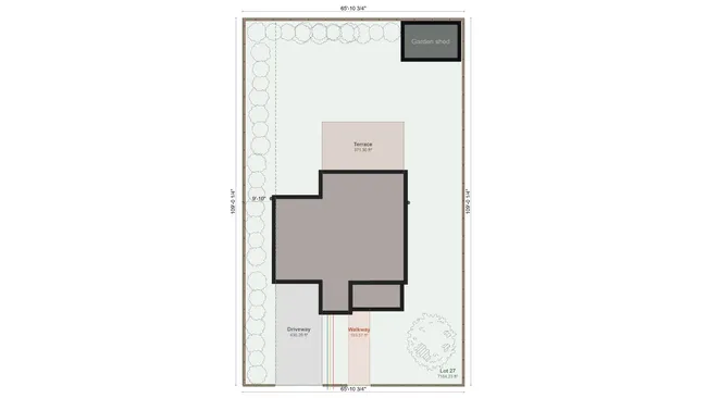 Site plan with an outbuilding created with Cedreo