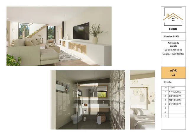 Rendus 3D intérieur d'un APS de maison réalisé avec Cedreo