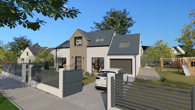 Rendu 3D d'une maison composé en 3 plans Réalisé avec Cedreo