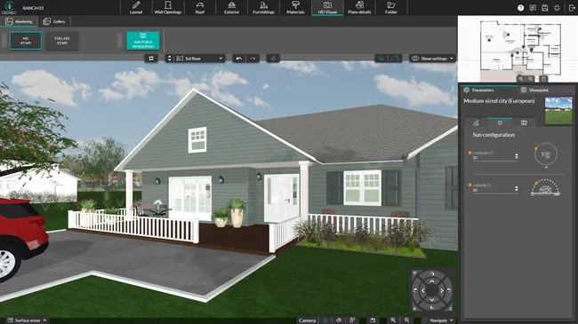 UI shot Cedreo - HD visual step - sun orientation