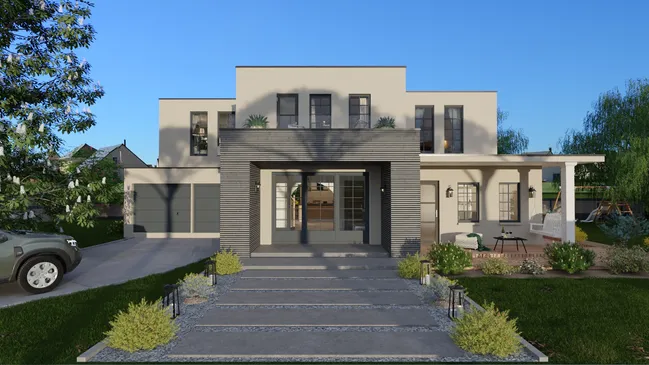 3D render of a modern european house by Cedreo