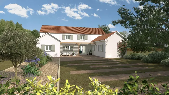 Rendu 3D Cedreo d'une surélévation sur partie principale de la maison