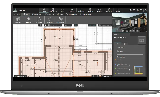 cedreo software user interface screenshot of the layout drawing
