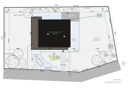 Plano de sitio realizado con Cedreo
